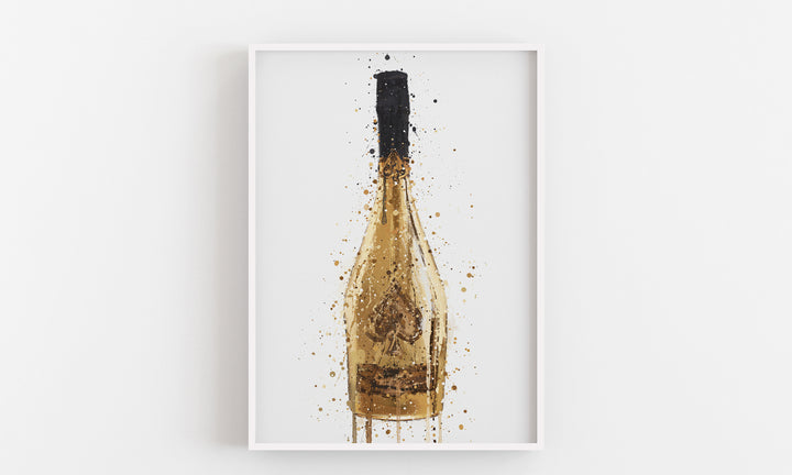 Champagne Bottle Wall Art Print 'Midas'