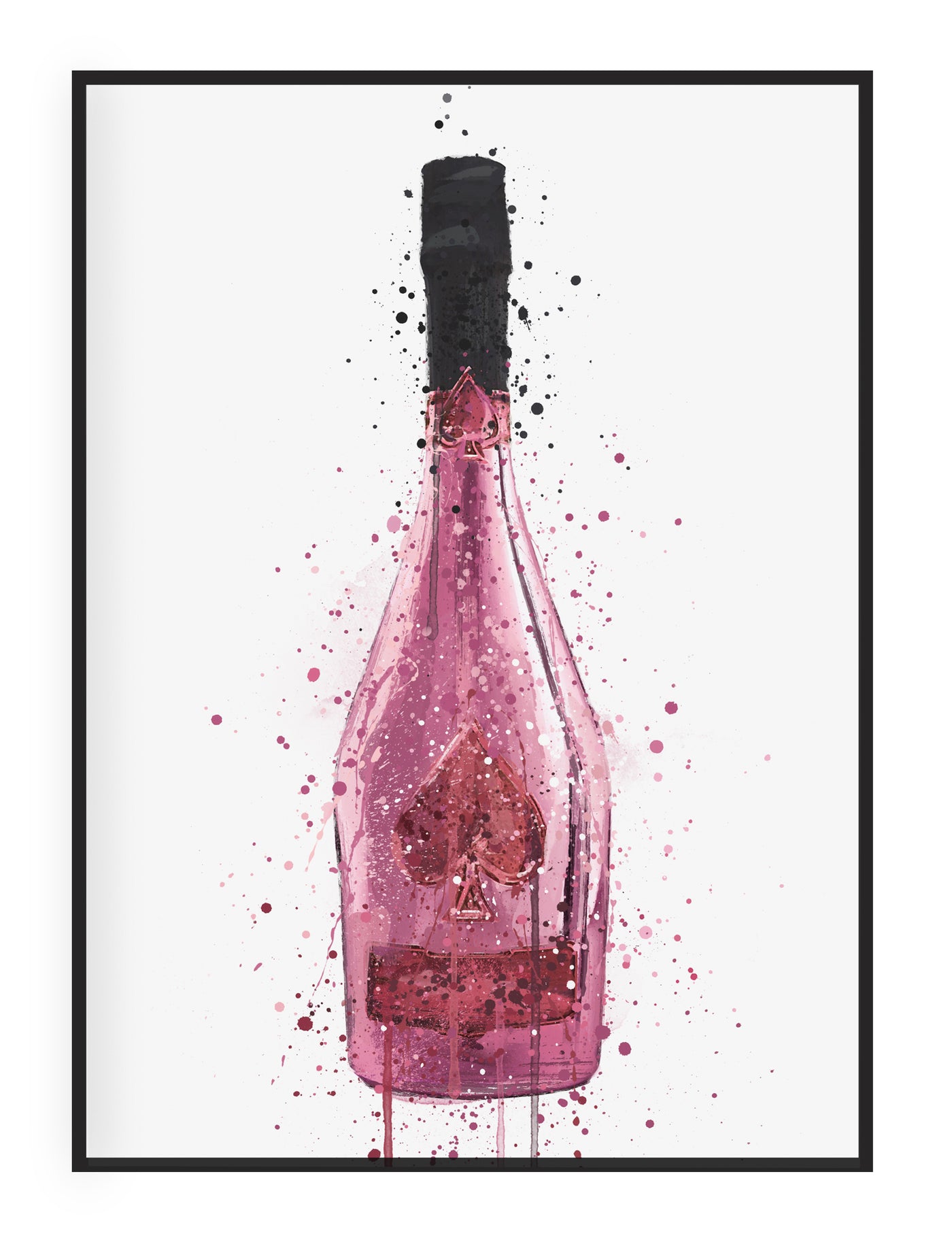 Champagne Bottle Wall Art Print 'Quartz'