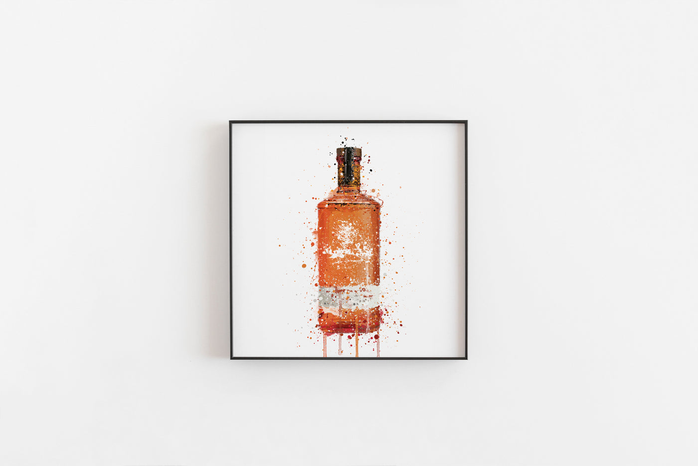 Gin Bottle Wall Art Print 'Blood Orange'