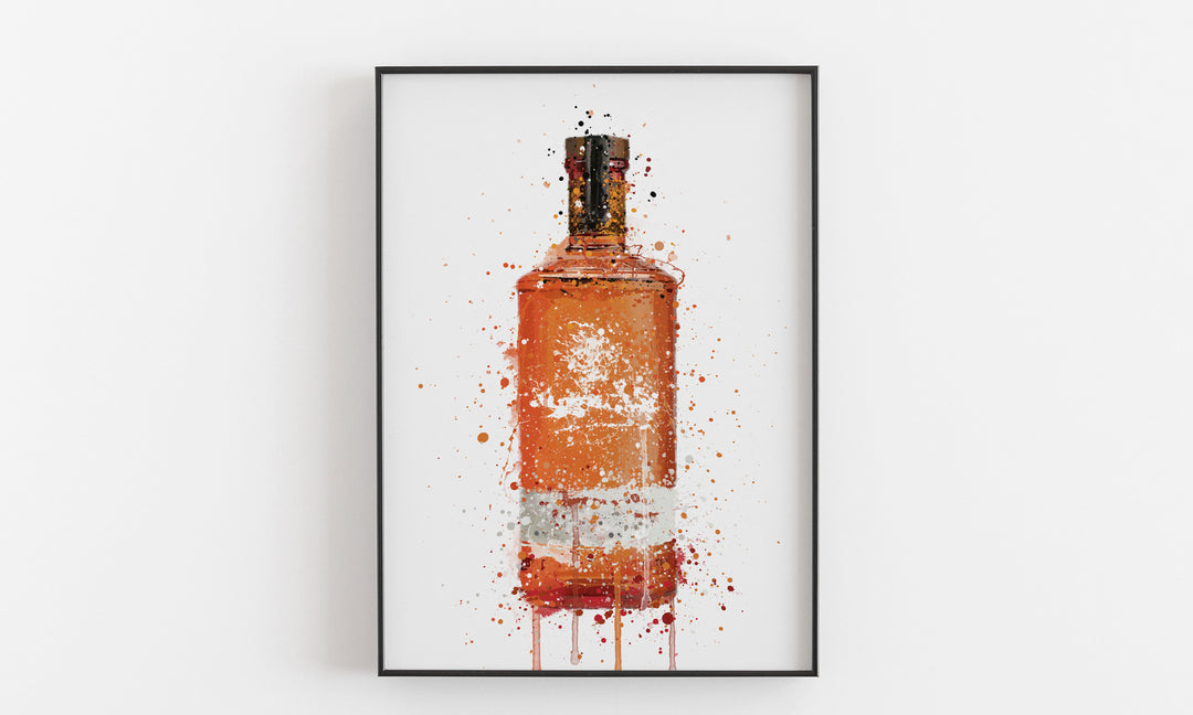 Gin Flasche Wandbild 'Blutorange'