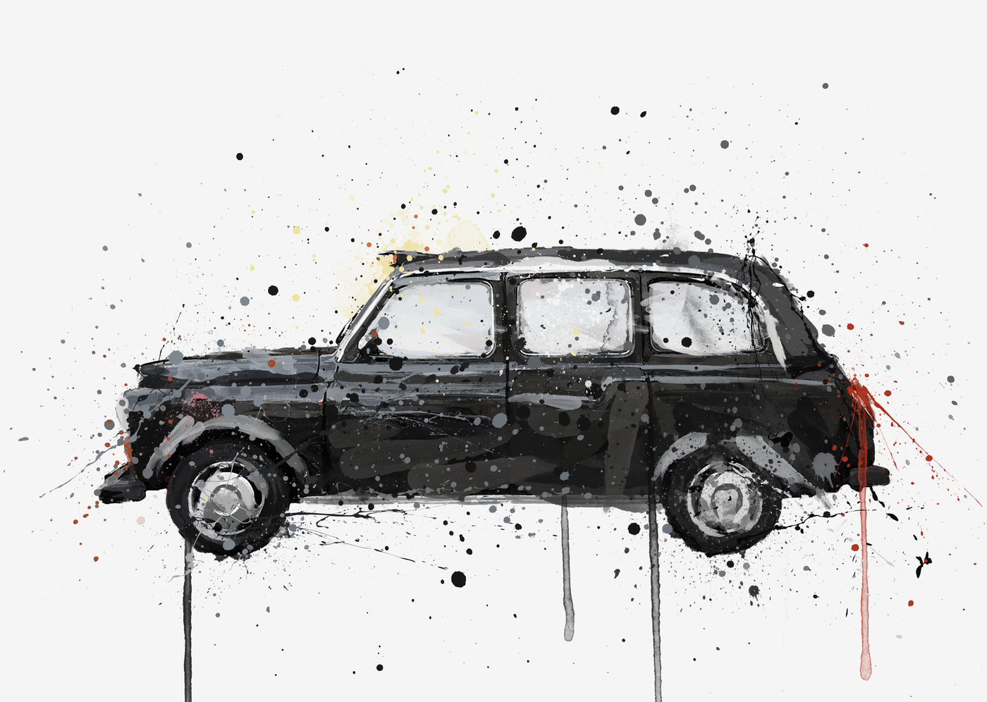 Black Cab Taxi Wall Art Print