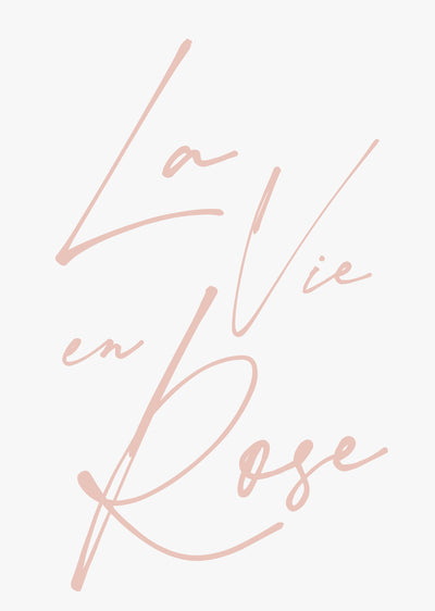 Typographic Wall Art Print 'La Vie En Rose'