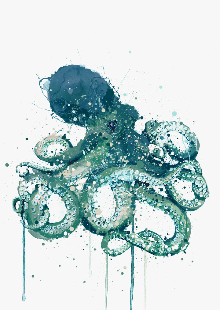 Meeresbewohner Wand Kunstdruck 'Blue Octopus'