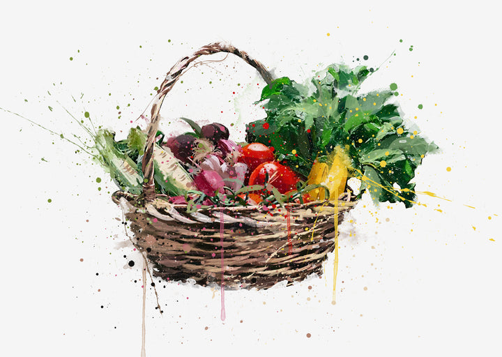 Vegetable Basket Wall Art Print