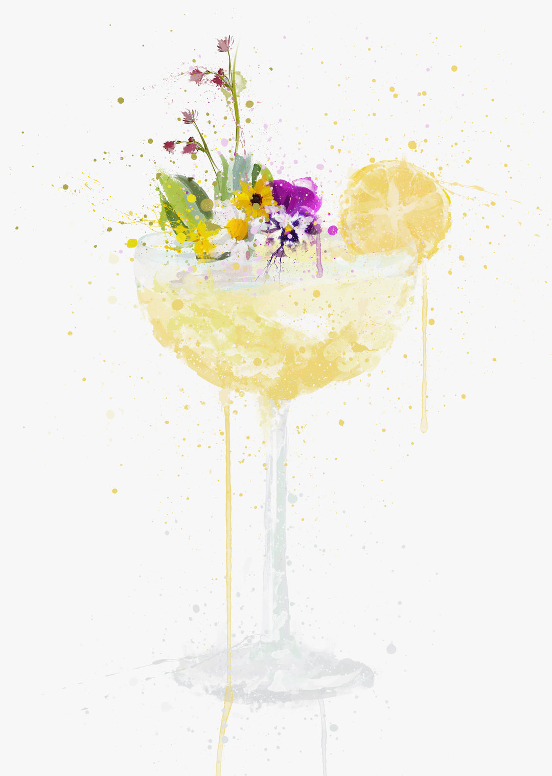 Wilder Cocktail-Wand-Kunstdruck