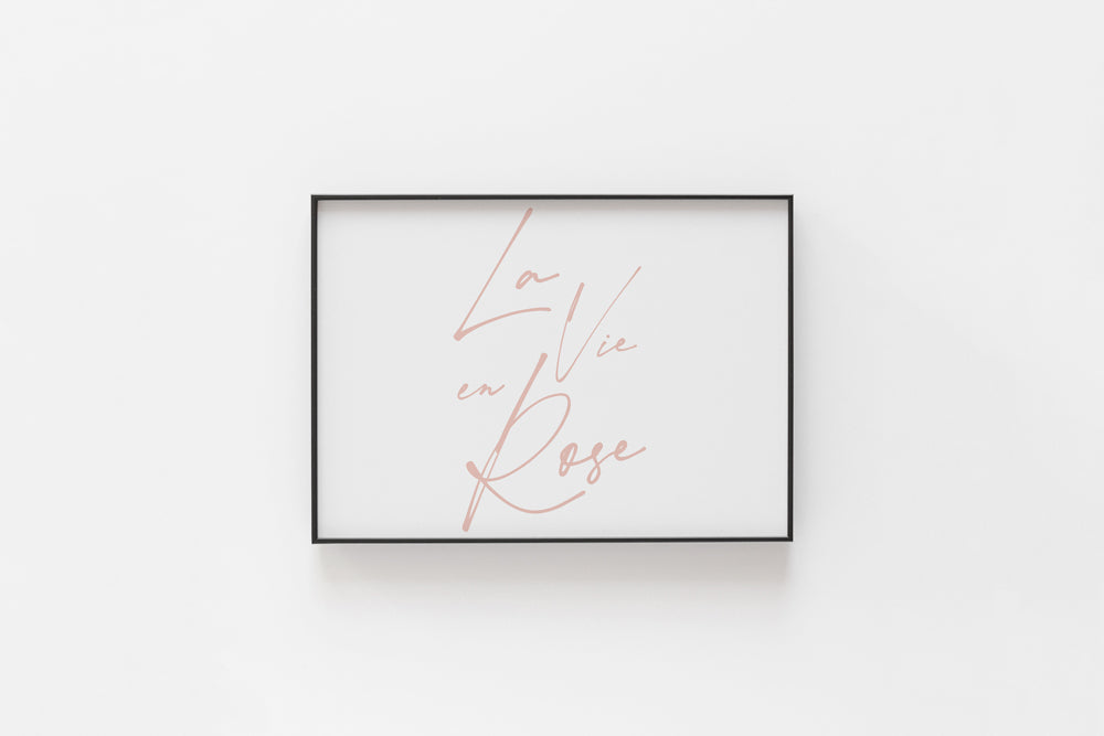 Typografisches Wandbild 'La Vie En Rose' (Horizontal) 