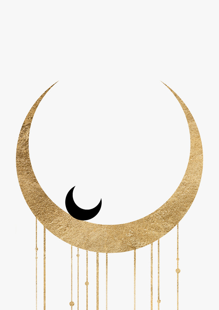 Crescent Moon Moonology Moon Phase Modern Day Witchcraft Wall Art Print 'Luna Cradle'