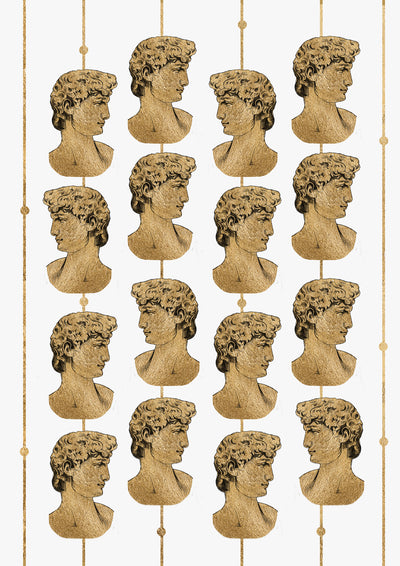 Greek Mythology Marble Bust Gold Greek Gods Wall Art Print Olympus'