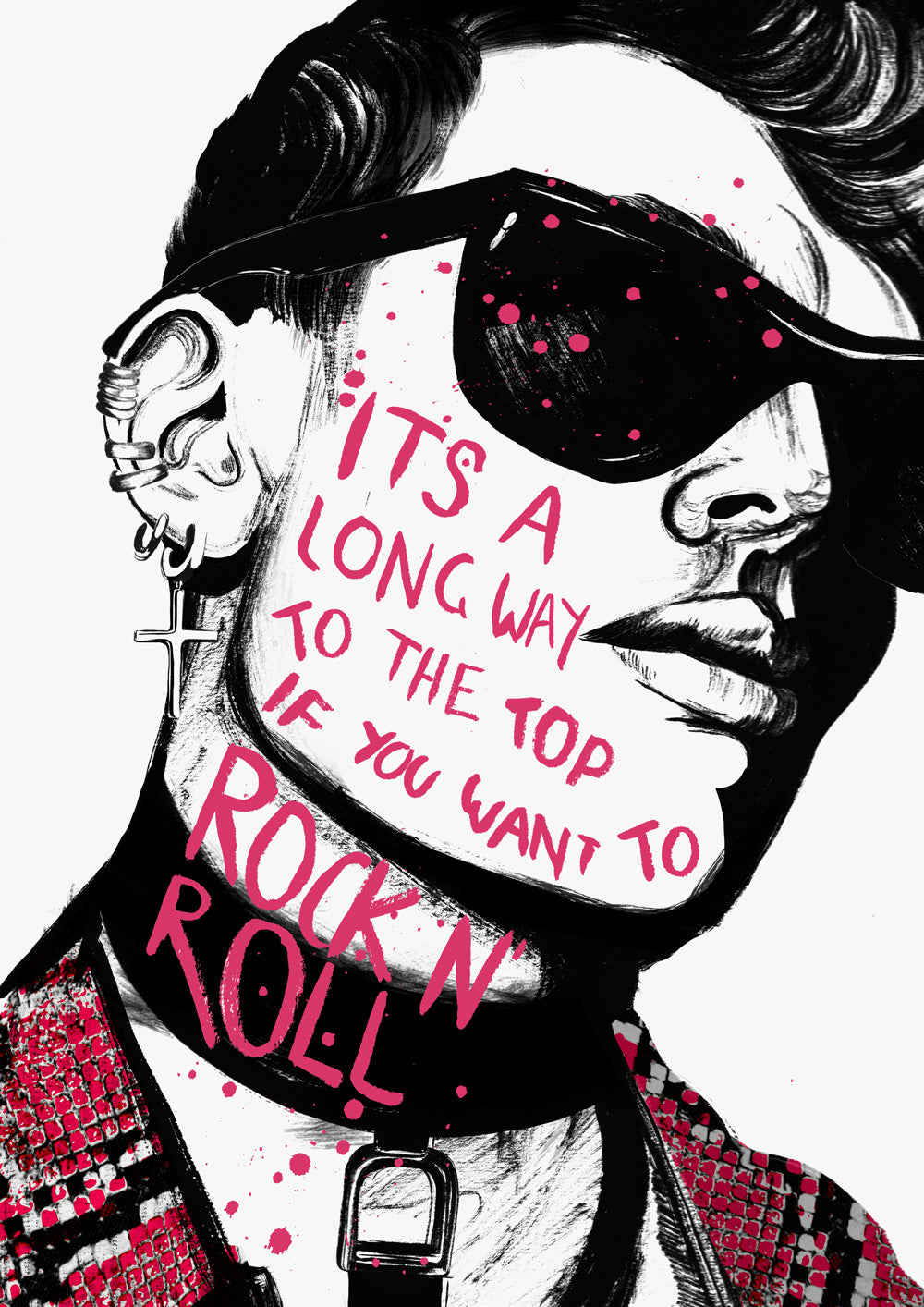 Rock n' Roll Typographic Wall Art Print
