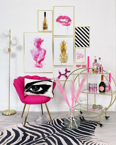 Pop Art Lips Wall Art Print 'Hot Pink'
