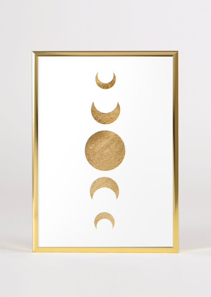 Mondphasen-Wand-Kunstdruck, modernes Hexen-Kunstwerk 'Gold Solar'