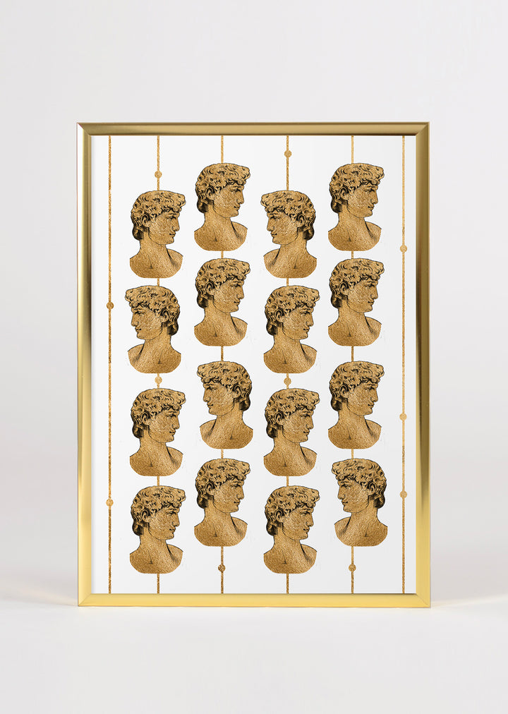 Griechische Mythologie Marmorbüste Gold Griechische Götter Wand Kunstdruck Olympus'