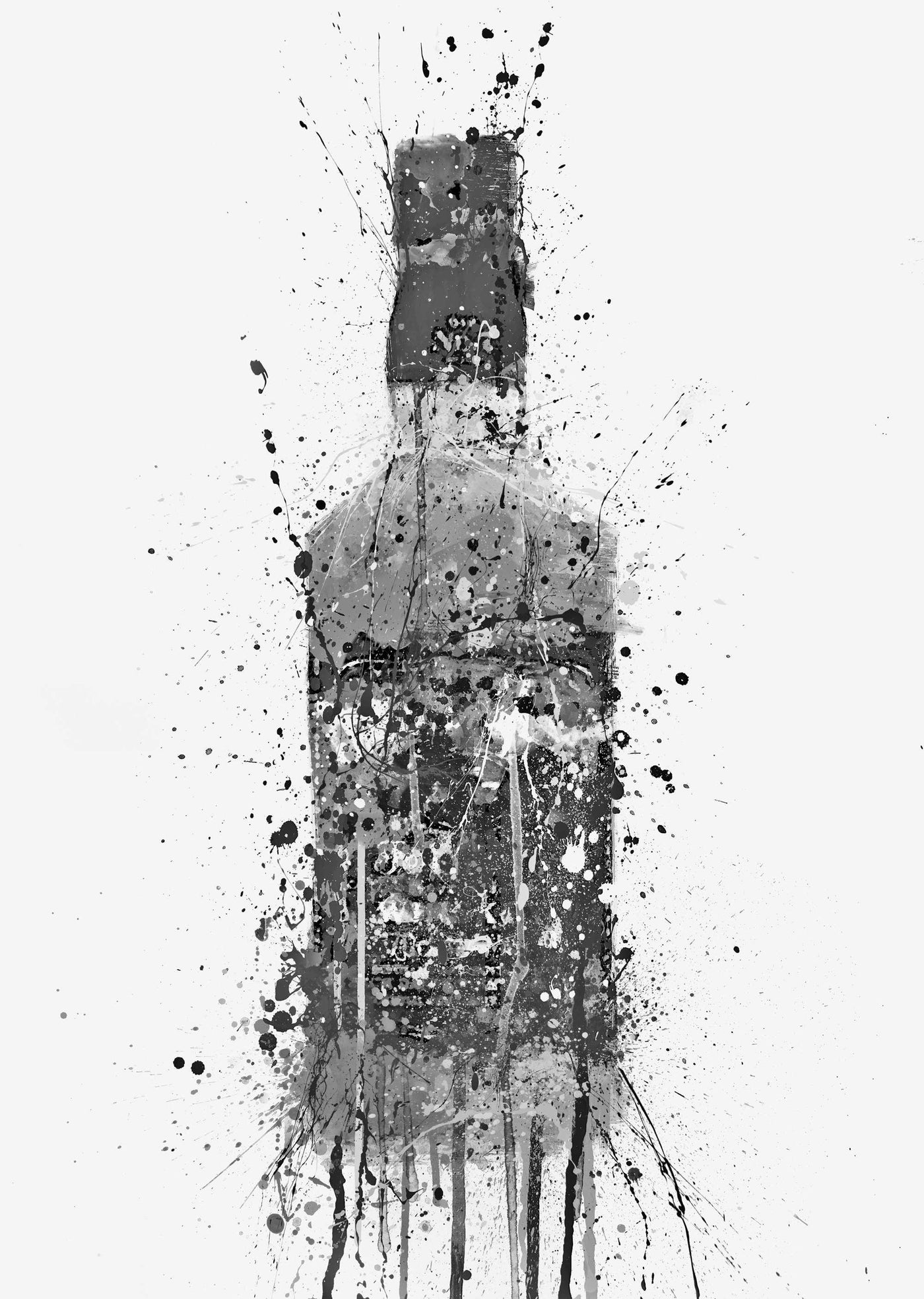 Whiskey Bottle Wall Art Print 'Umber' (Grey Edition)