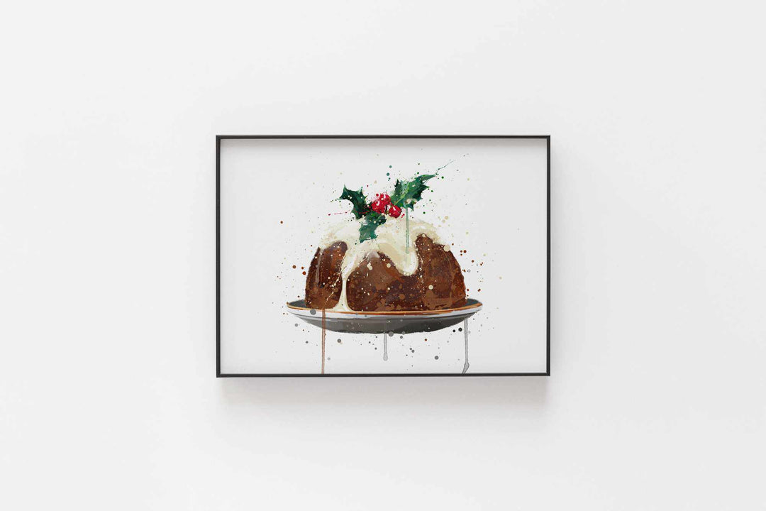 Christmas Pudding Wall Art Print , Contemporary and Stylish Christmas Decoration Alternative Xmas Decor