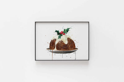 Christmas Pudding Wall Art Print, Contemporary and Stylish Christmas Decoration Alternative Xmas Decor