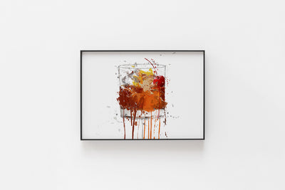 Old Fashioned Cocktail Wall Art Print (Horizontal)