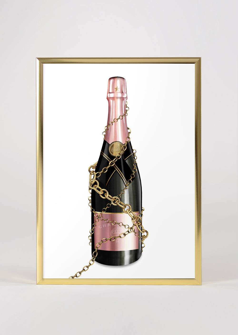 Champagner Wandbild 'Barockflasche 'III'