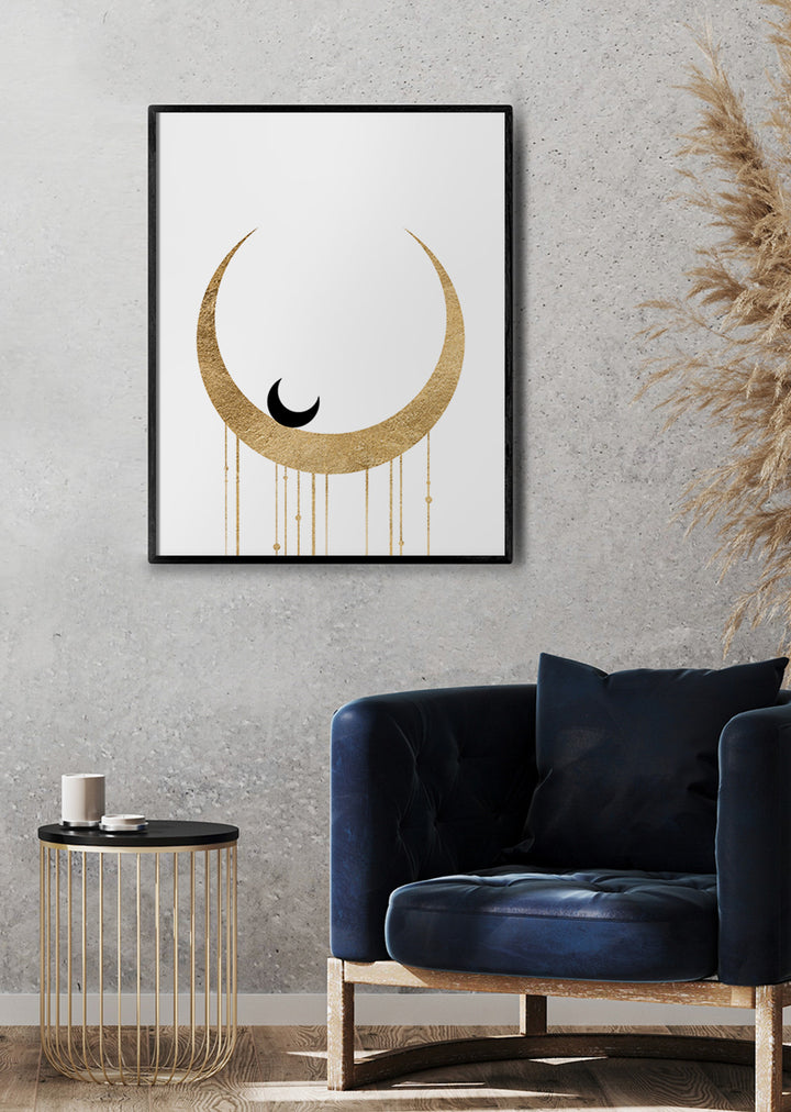 Halbmond Moonology Mondphase Moderne Hexerei Wandkunstdruck 'Luna Cradle'