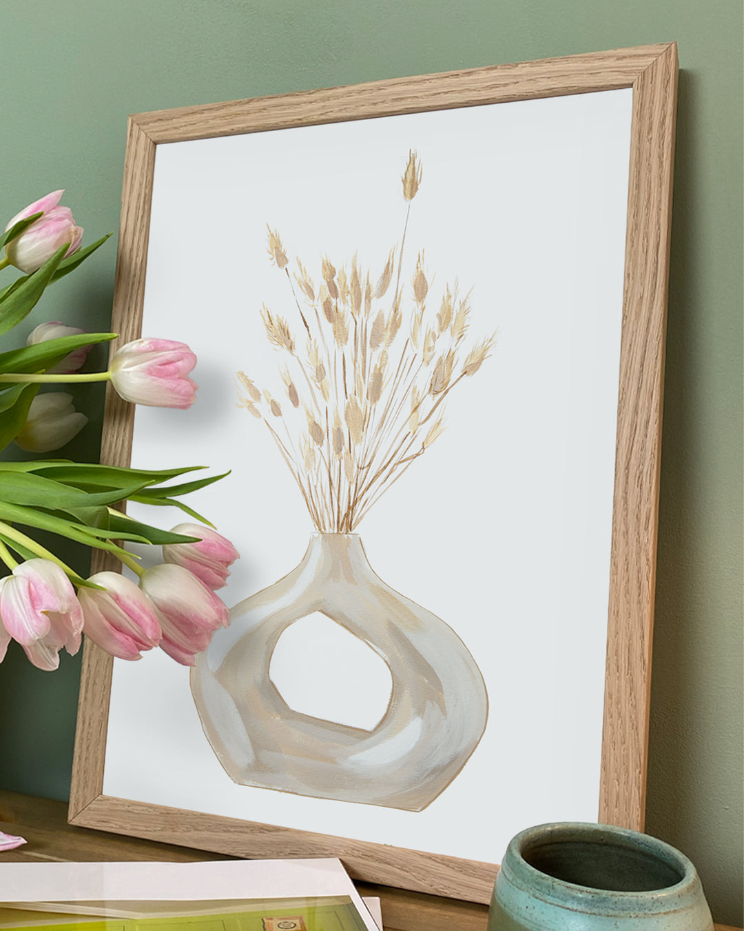 Bunny Tail Vase Wall Art Print - Pflanzendrucke, botanische Kunstdrucke und botanische Illustrationen