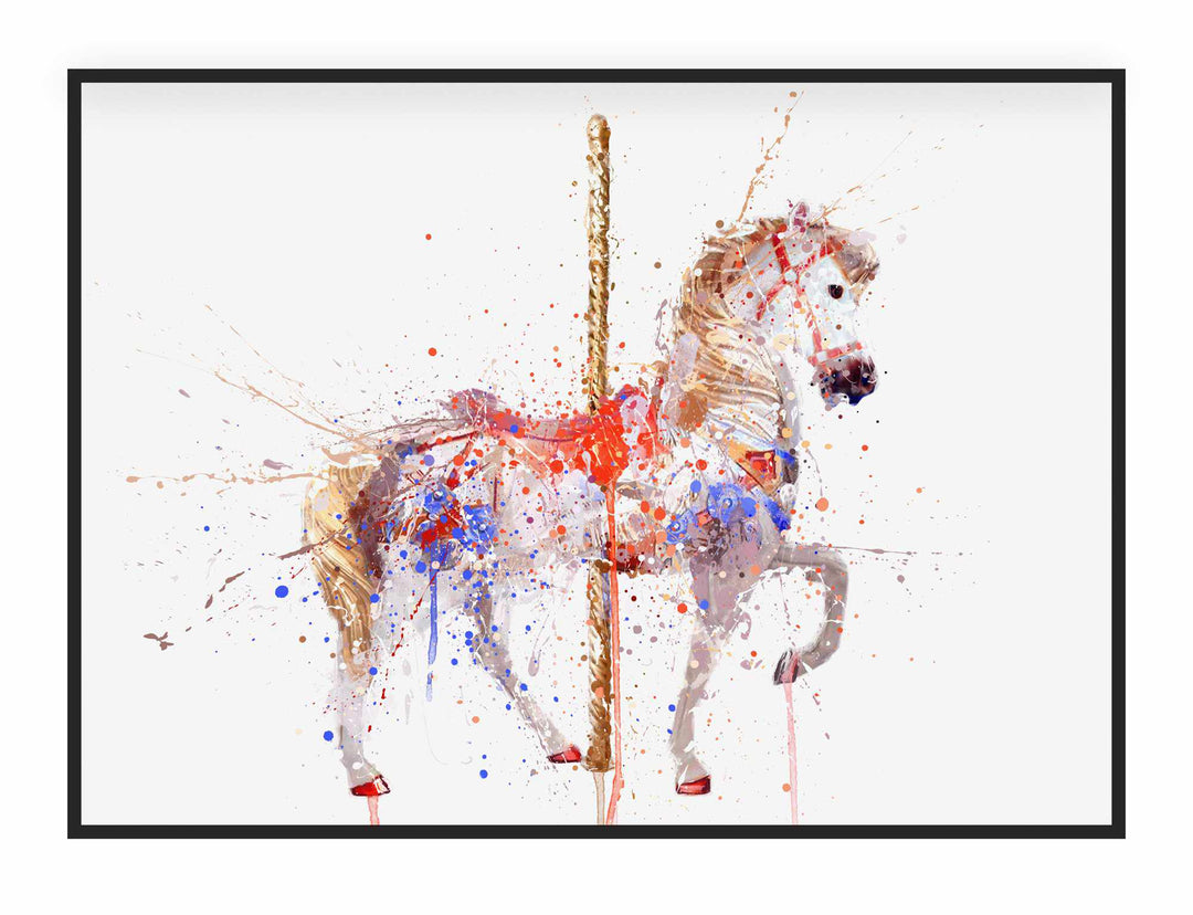 Karussell-Pferd-Wand-Kunstdruck