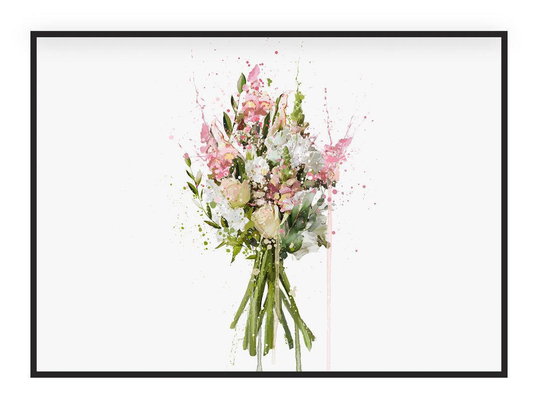 Blumen Wand Kunstdruck 'Blush' (Horizontal)
