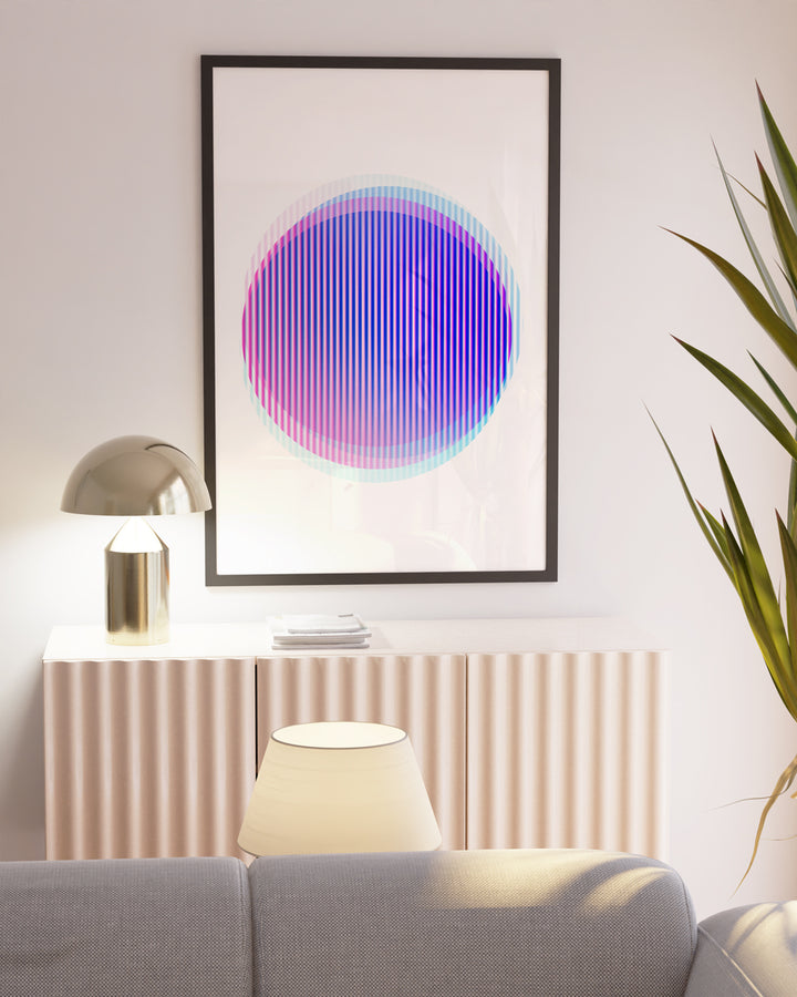 Abstraktes Kunstwerk futuristische moderne surreale Architektur Kreisform Wandkunstdruck 'Spectrum'
