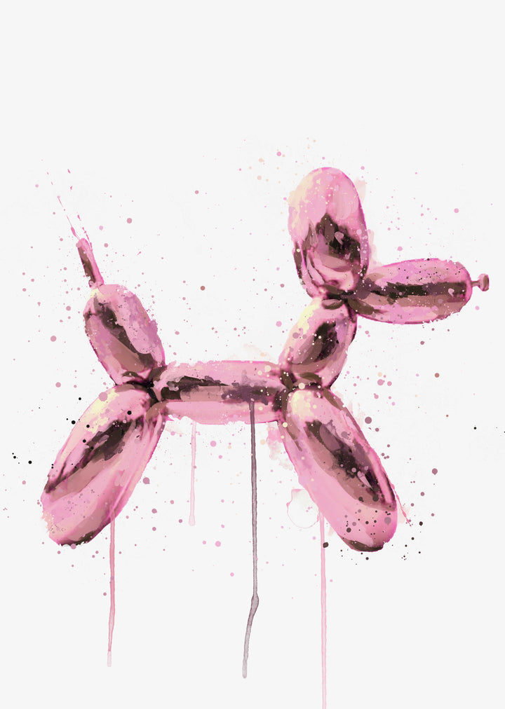 Pop-Art-Hunde-Wand-Kunstdruck (Baby Pink), moderne und stilvolle Weihnachtsdekoration, alternative Weihnachtsdekoration