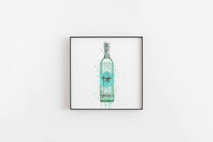 Gin Flaschen Wandbild 'Duck Egg Blue'