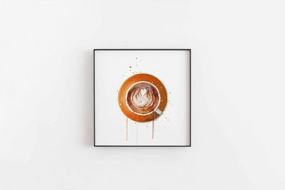 Coffee Wall Art Print ‘Flat White Orange’