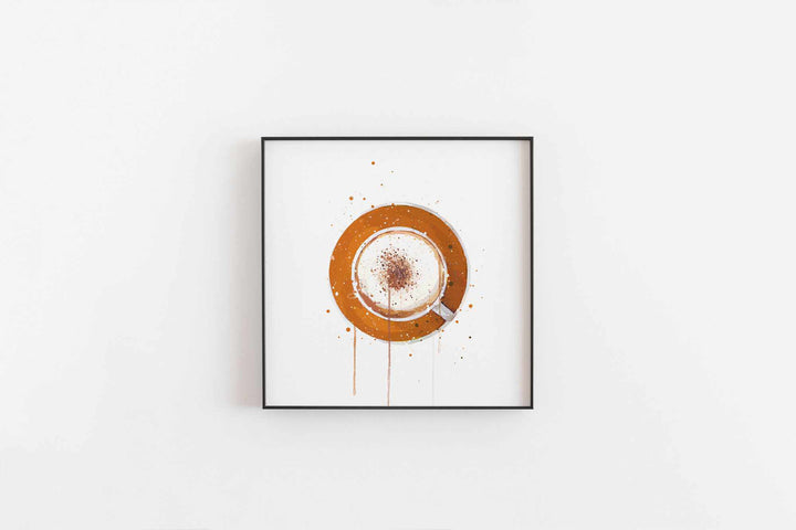 Coffee Wall Art Print 'Cappuccino Orange'