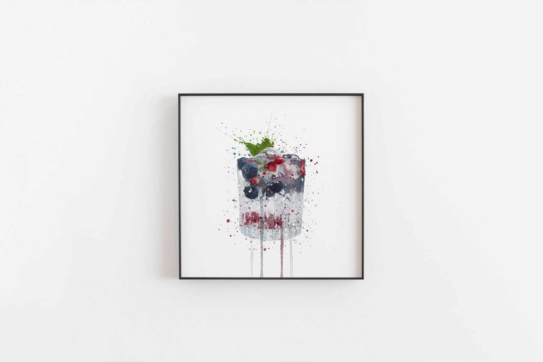 Gin and Tonic 'Blueberry & Pomegranate' Wall Art Print