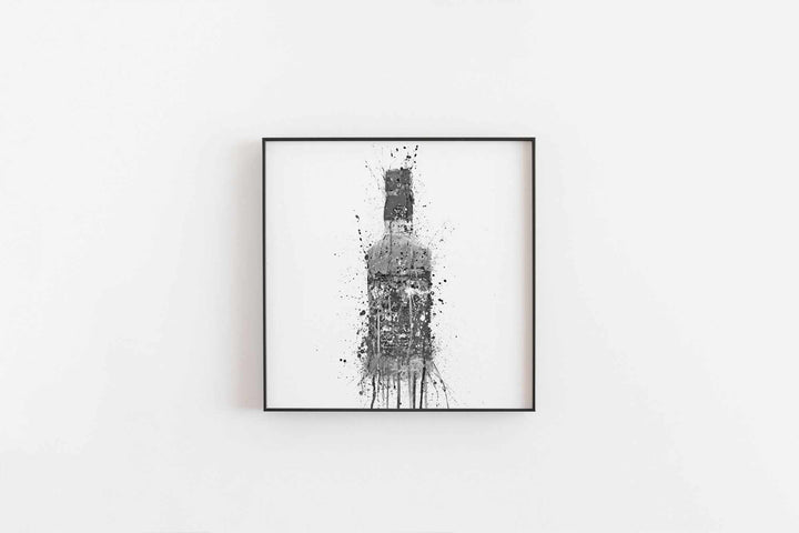 Whiskey Bottle Wall Art Print 'Umber' (Grey Edition)