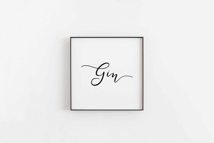 Typographic Wall Art Print 'Gin'