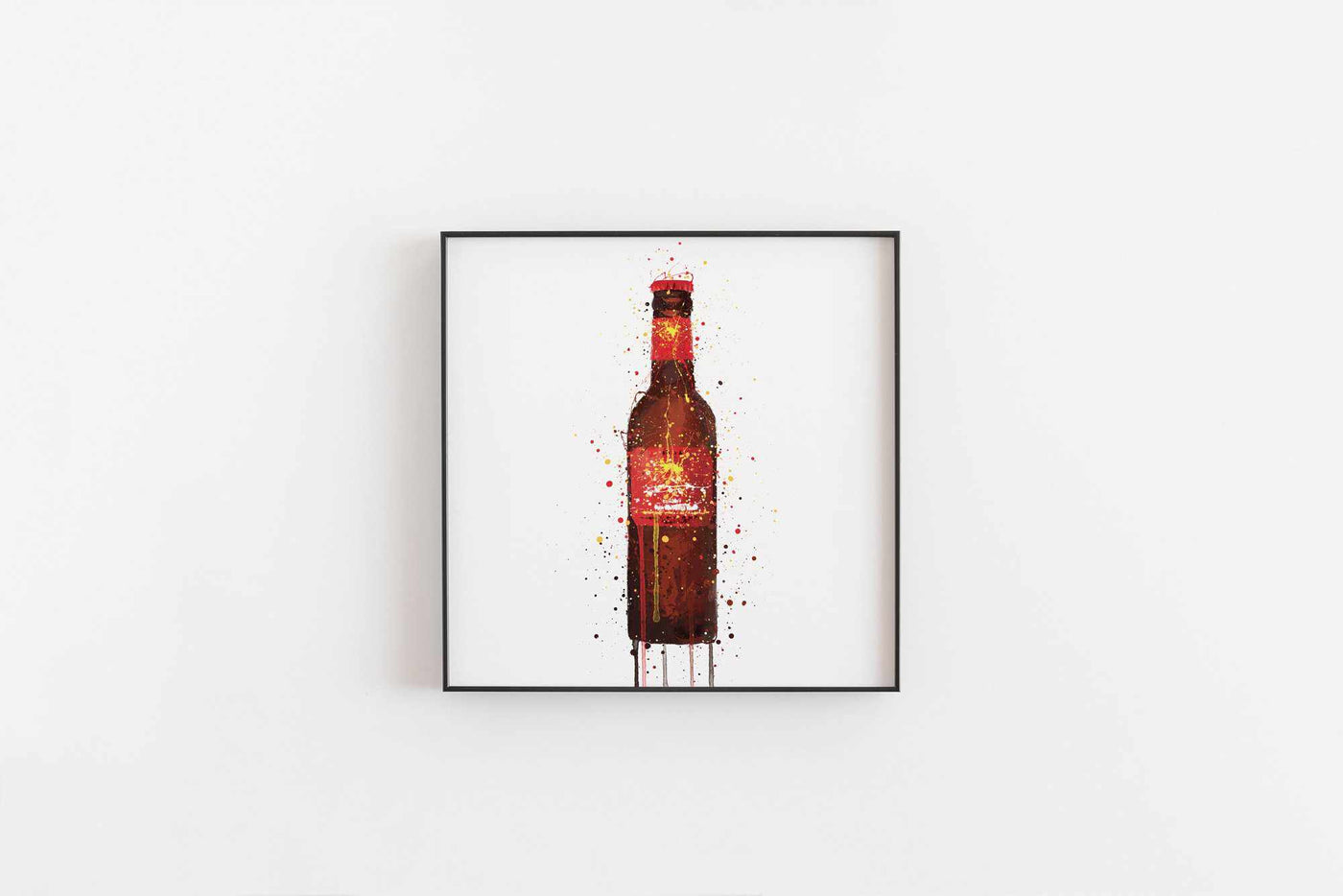 Beer Bottle Wall Art Print 'Rambla Red'