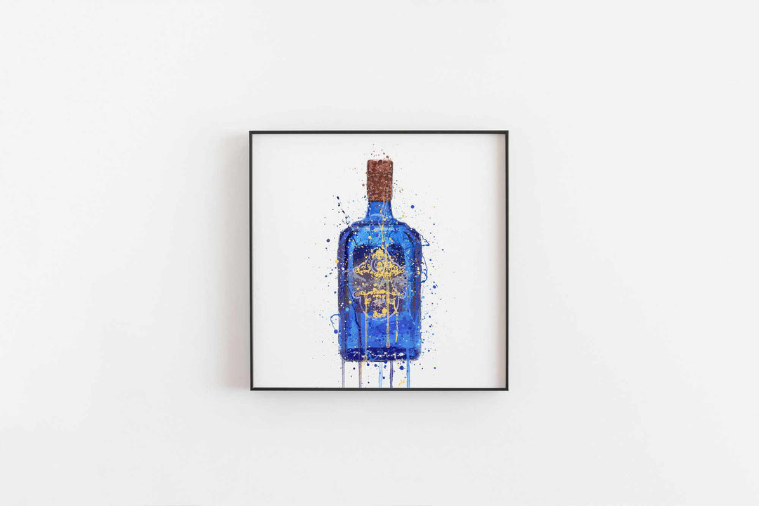 Gin Flasche Wandbild 'Royal Blue'