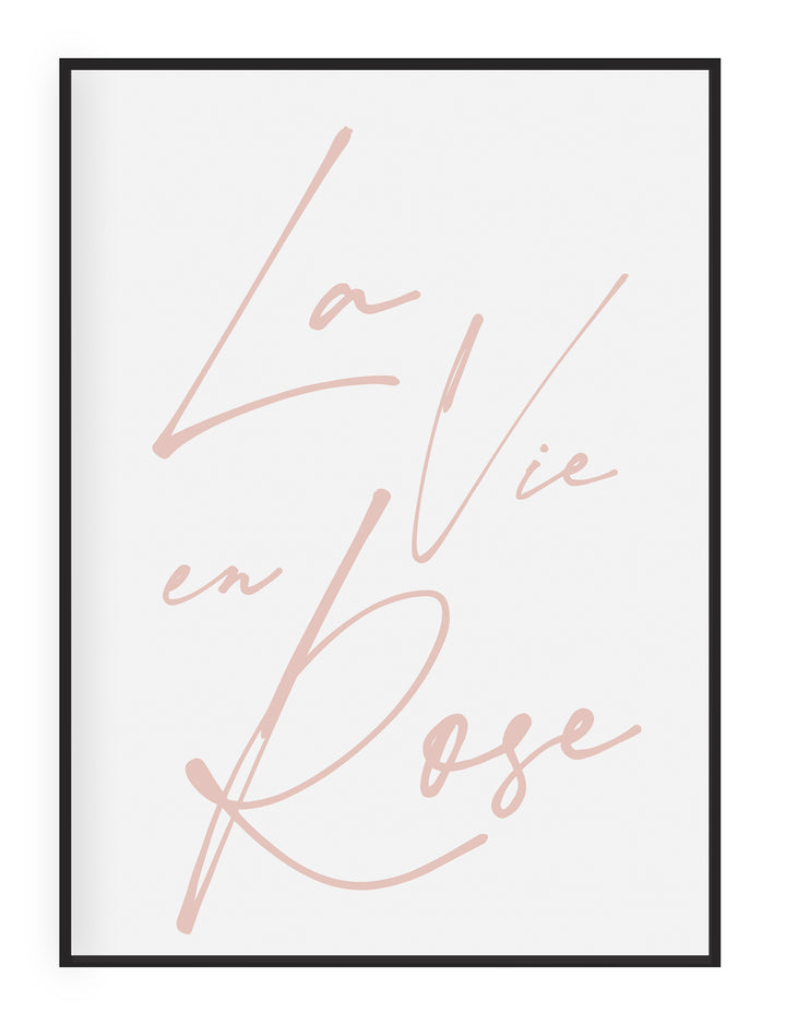 Typografisches Wandbild 'La Vie En Rose'