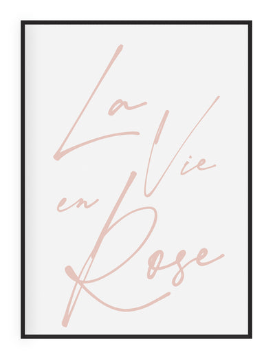 Typographic Wall Art Print 'La Vie En Rose'
