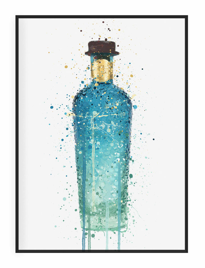 Gin Bottle Wall Art Print 'Atlantis'