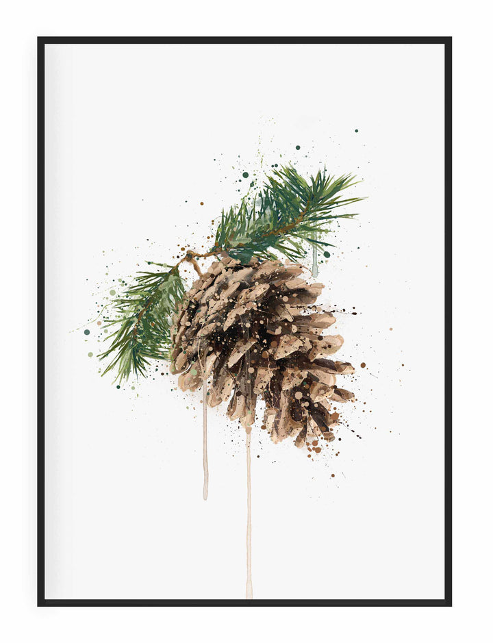 Pinecone Wall Art Print 2.0, zeitgenössische und stilvolle Weihnachtsdekoration, alternative Weihnachtsdekoration