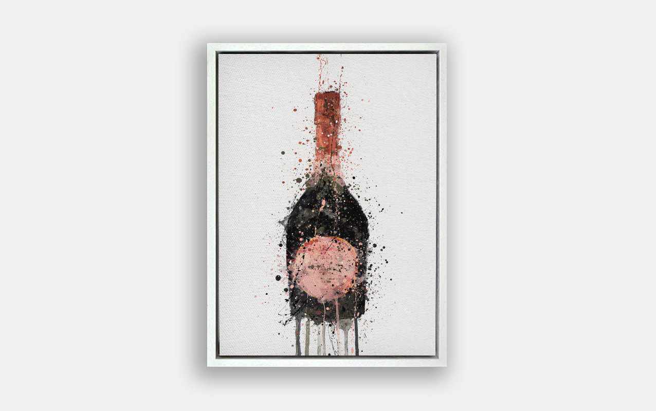 Premium Canvas Wall Art Print Champagne Bottle 'Rosy'-We Love Prints