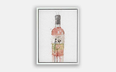 Premium Canvas Wall Art Print Gin Bottle 'Pink'-We Love Prints