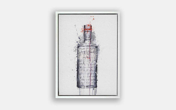 Premium Canvas Wall Art Print Gin Bottle 'Steel Grey'-We Love Prints