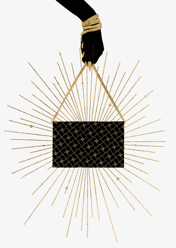 Fashion Handbag  'Gold Halo', Contemporary and Stylish Christmas Decoration Alternative Xmas Decor
