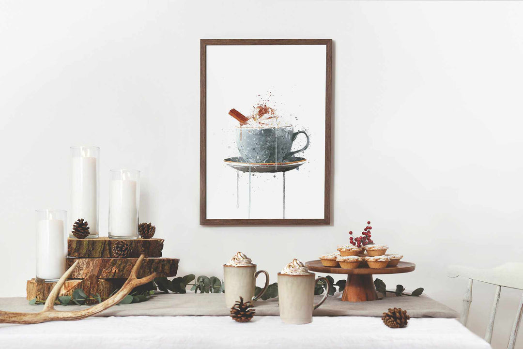 Weihnachts-Hot-Chocolate-Wand-Kunstdruck, moderne und stilvolle Weihnachtsdekoration, alternative Weihnachtsdekoration