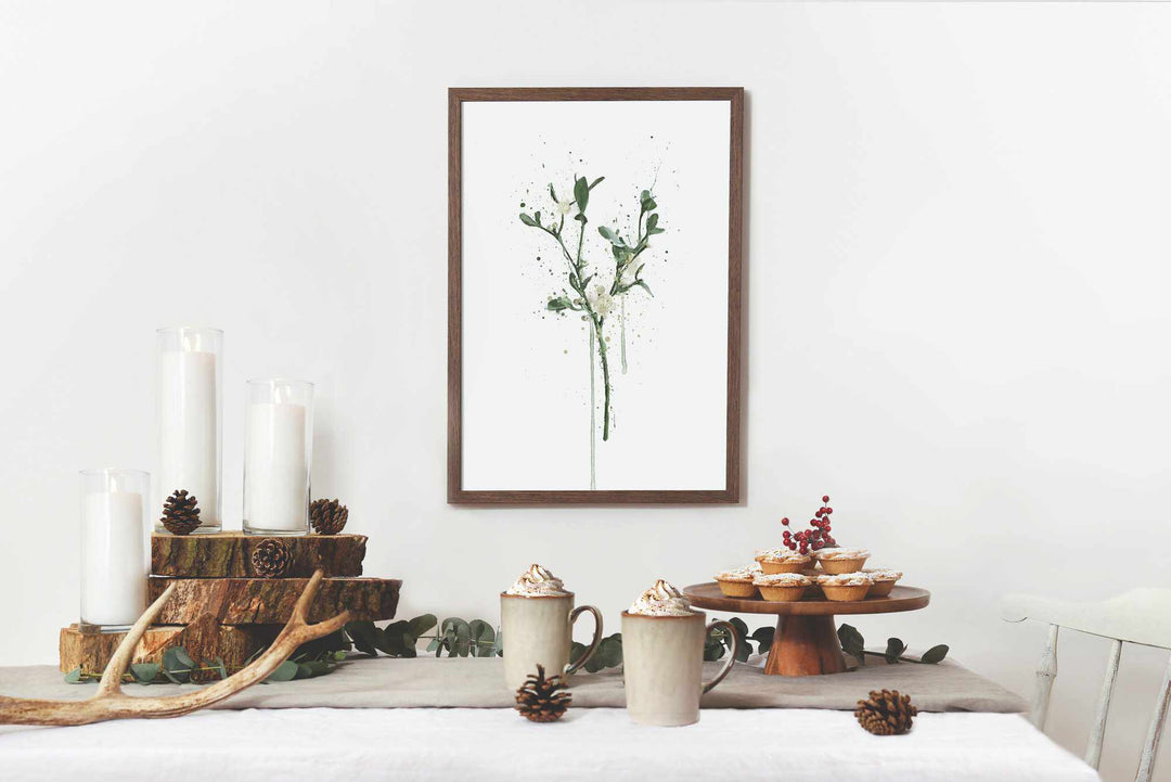 Mistletoe Wall Art Print  2.0, Contemporary and Stylish Christmas Decoration Alternative Xmas Decor