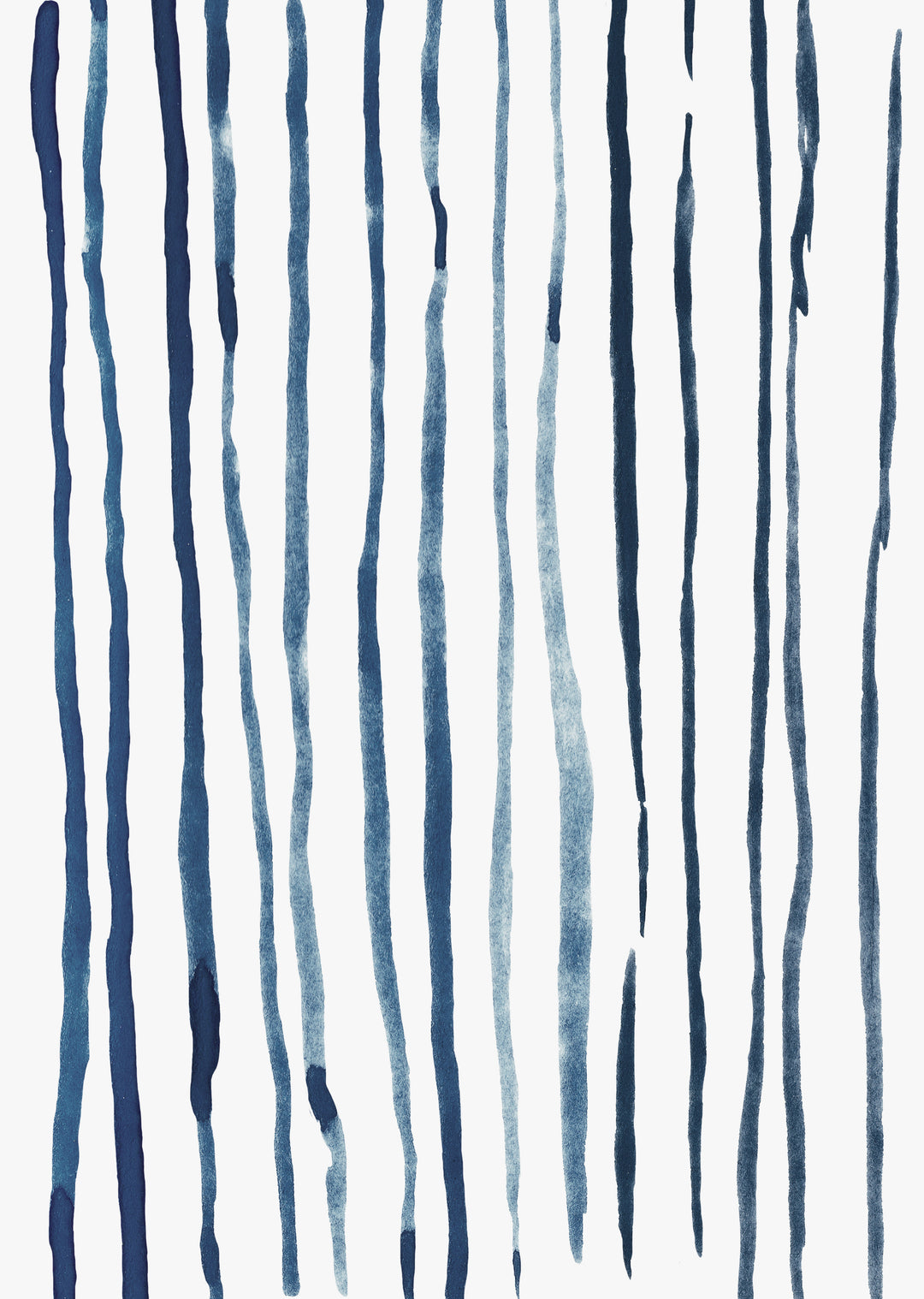 Blue Stripes Abstract Wall Art Print