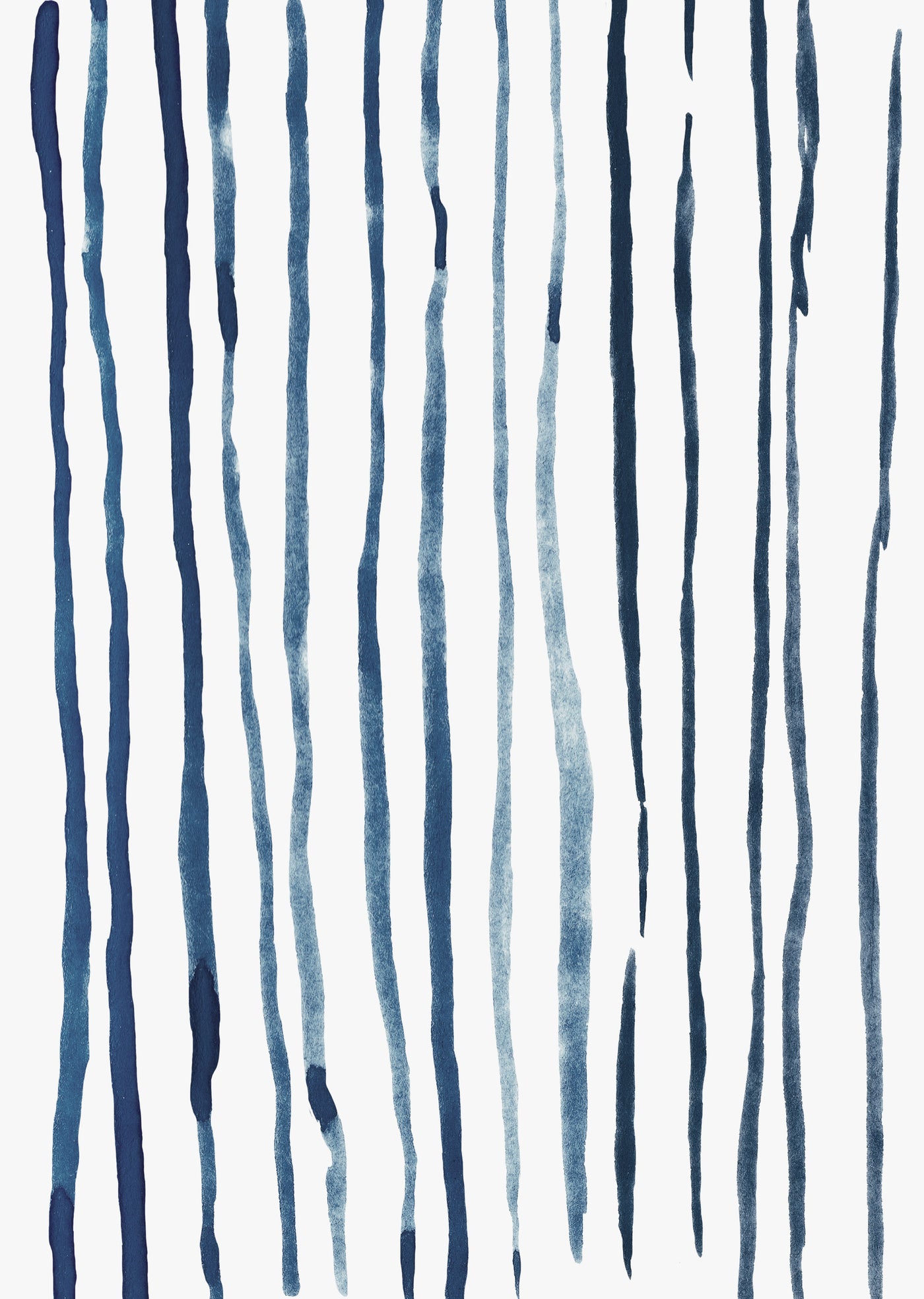 Blue Stripes Abstract Wall Art Print
