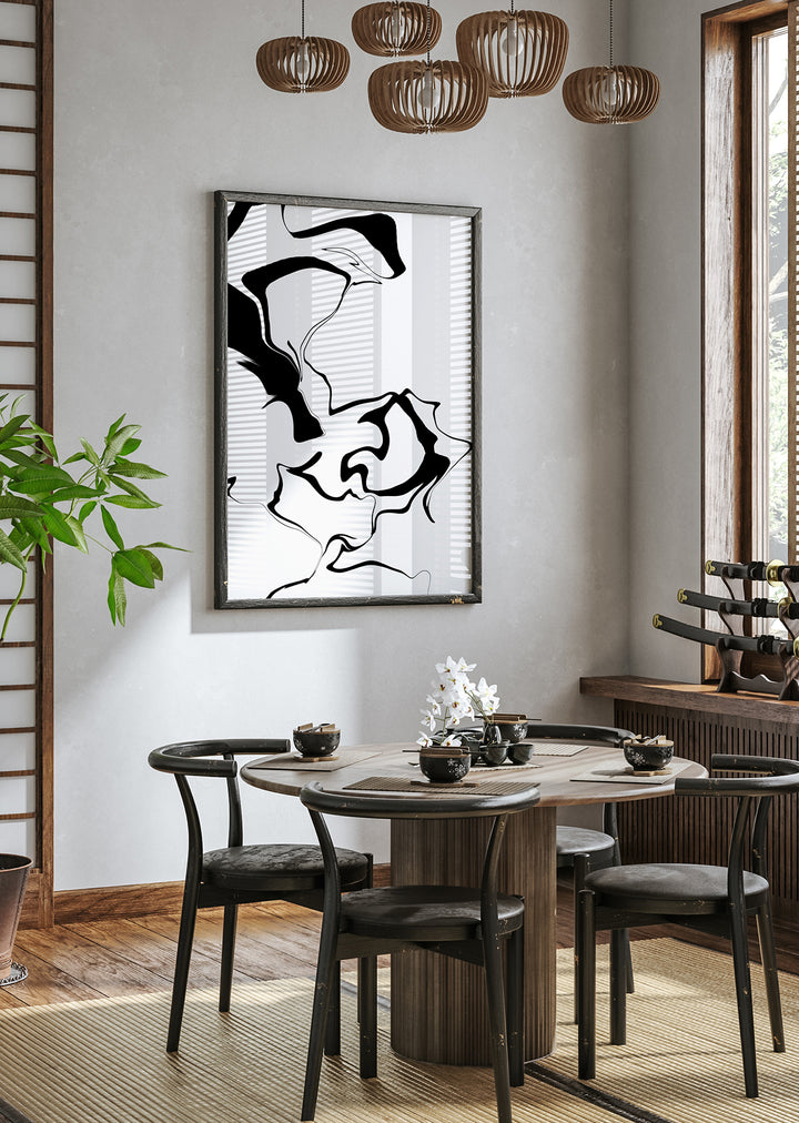 Black and White Abstract Wall Art Print (1)