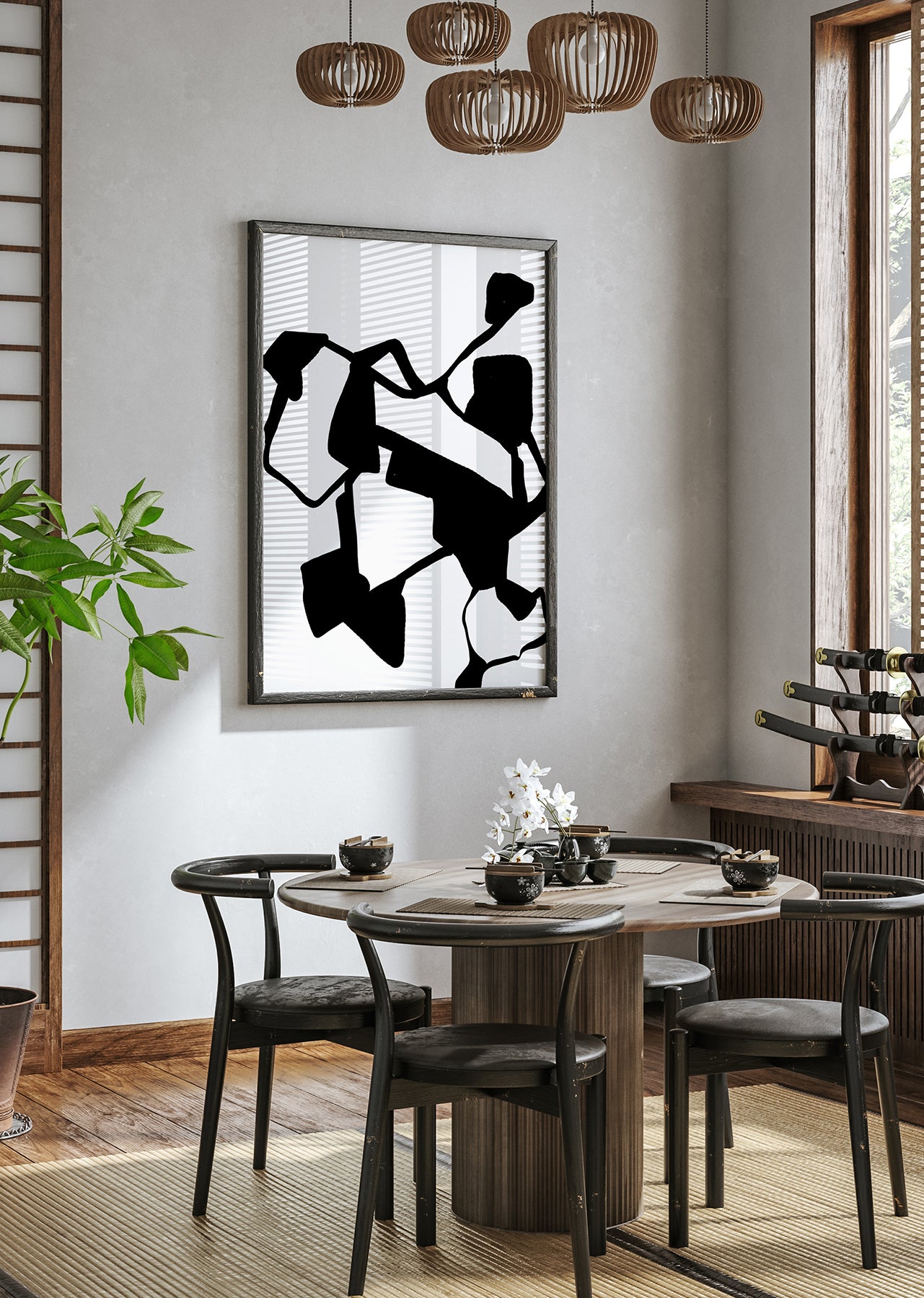 Black and White Abstract Wall Art Print (4)