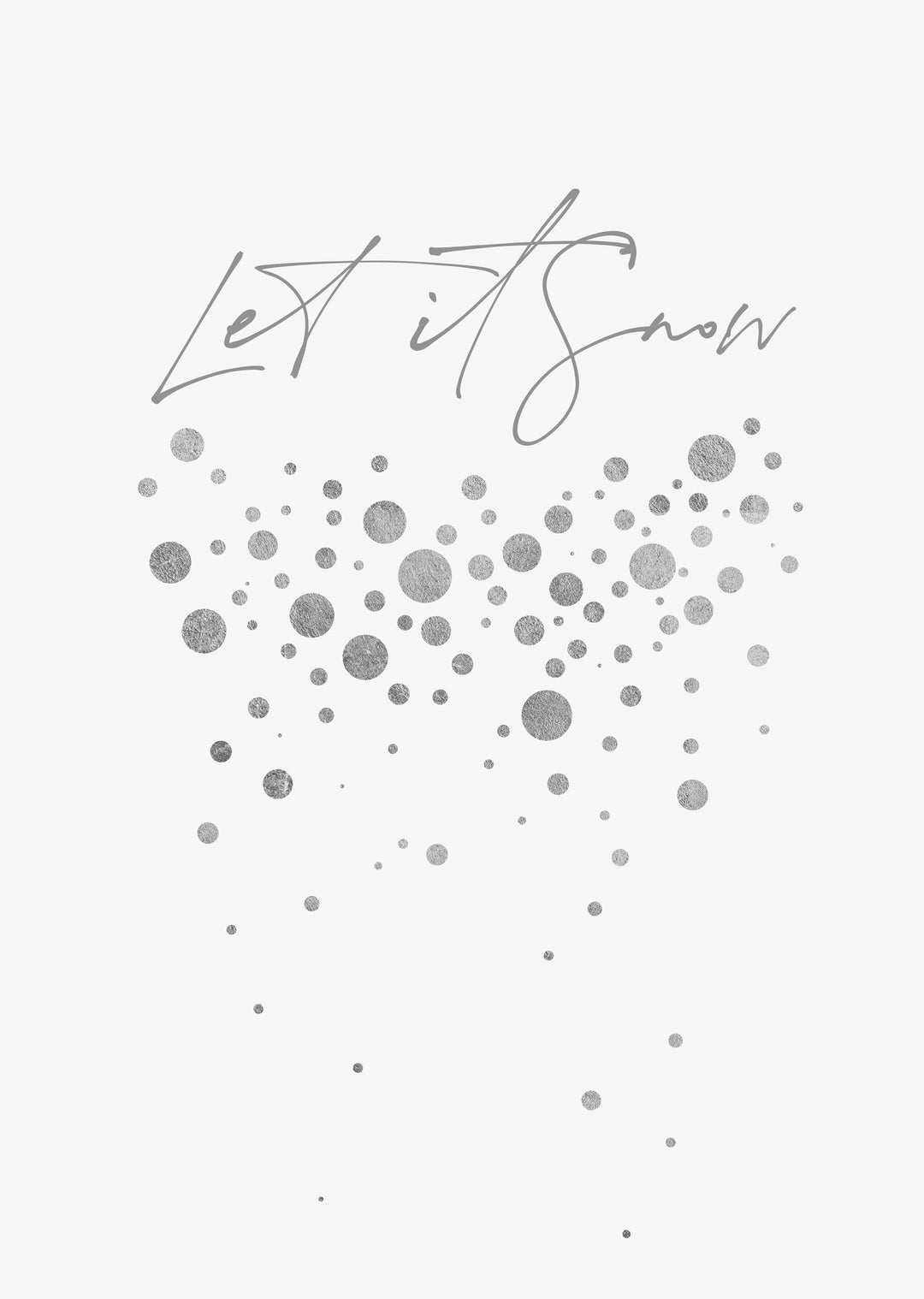 Let It Snow typografischer Wand-Kunstdruck, moderne und stilvolle Weihnachtsdekoration, alternative Weihnachtsdekoration